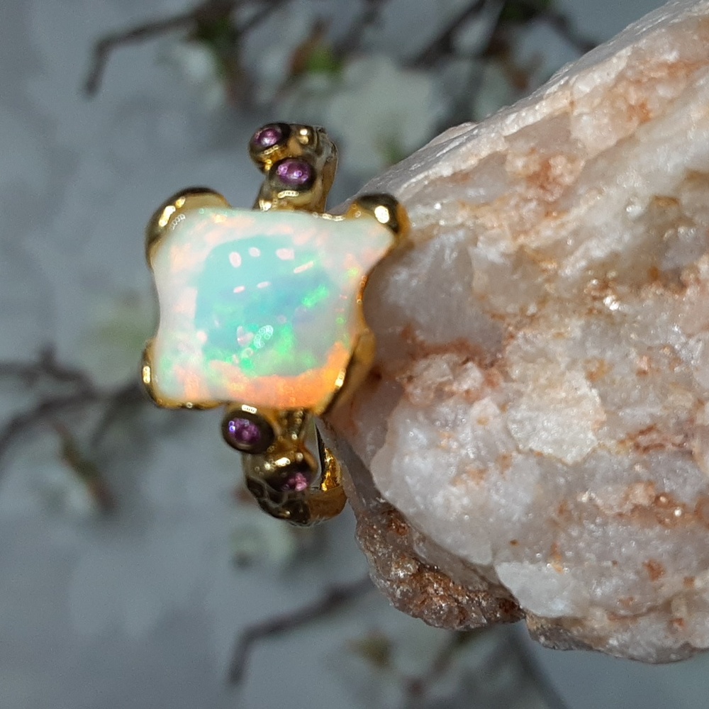 ๐925 Ethiopian Opal, Amethyst, Gold Over Sterling. Price Is Firm. - Picture 10 of 14